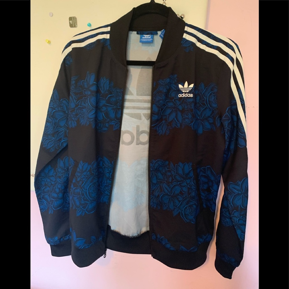 Adidas track jacket small 3 stripe